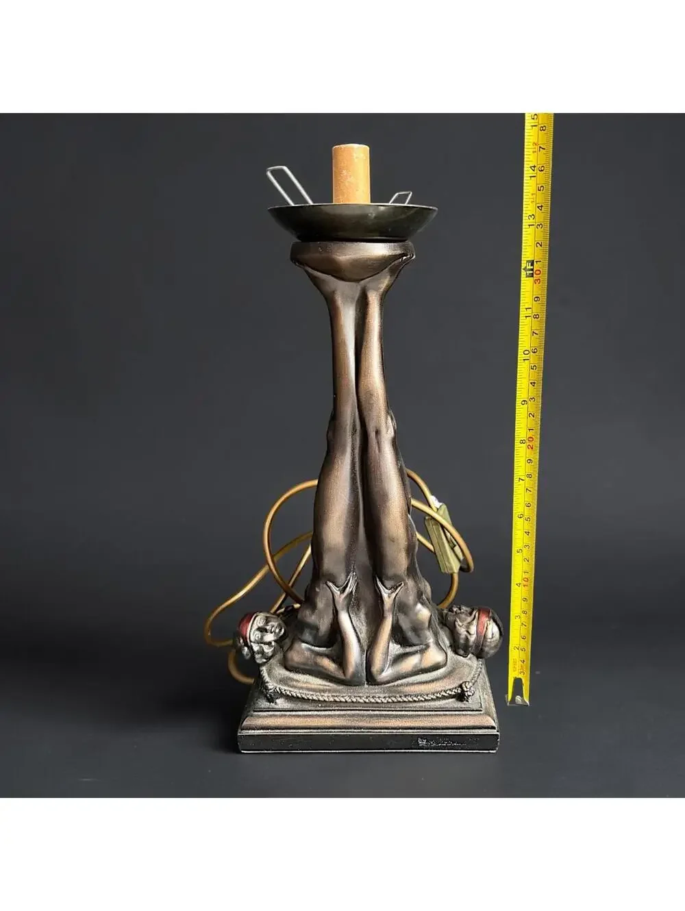 Vintage Art Deco Style Nude Lady Leg Figural Table Lamp Hollywood Regency - 15